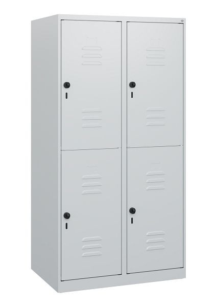 C+P Doppelstöckiger Spind Classic PLUS, 2 Abteile, 1530x800x500mm, 7035/7035, Drehriegel, 0803005-22 S10008