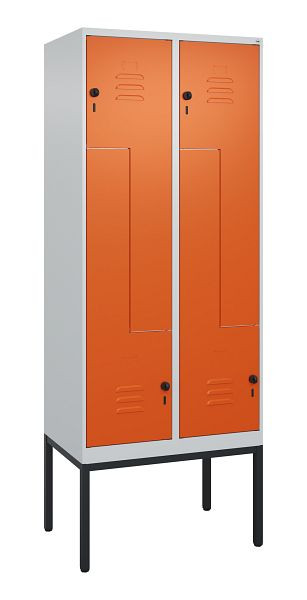 C+P Z-Spind Classic PLUS, Gestell, 4 Abteile, 2120x800x500mm, 7035/2004, Drehriegel, 0800337-224 S10030