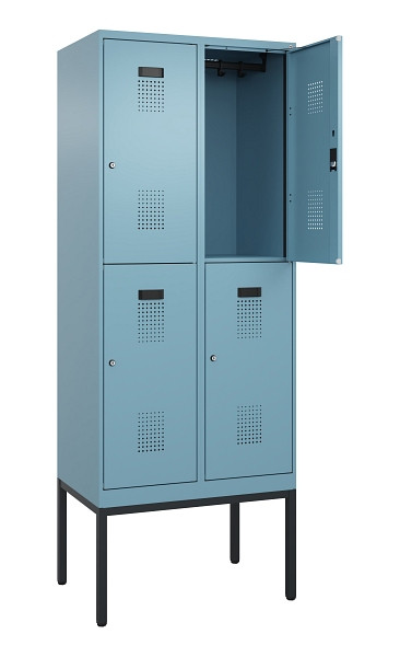 C+P Doppelstock-Spind Evolo PLUS, Gestell, 4 Fächer, 2120x800x500mm, 0010/0010, Zylinderschloss, 0493307-22 S10048