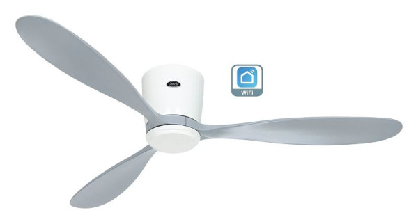 CasaFan Deckenventilator Eco Plano Wood Lack weiß-Massivholz Lack lichtgrau WiFi, 313293W