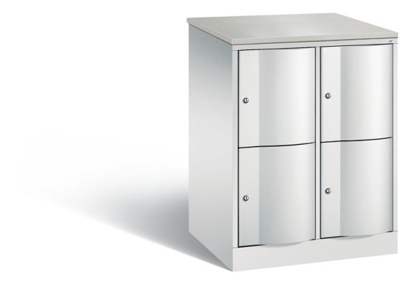 C+P XL-Schließfachschrank Resisto, 4 Fächer, H1077B772T640 mm, Grau/DBS Hellgrau, 8472-273 S10000