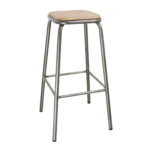 Bolero Cantina hohe Hocker aus Stahl mit Holzsitz (4 Stück), DE479