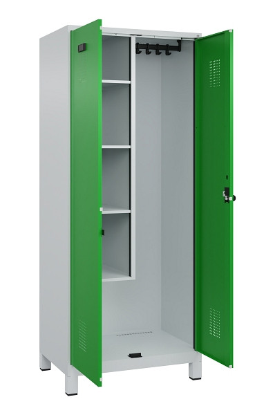 C+P Putzmittel-Spind Evolo PLUS, mit Füßen, 2 Abteile, 1950x800x500mm, 7035/603, Drehriegel, 049110-02 S10011