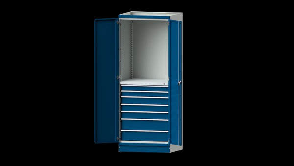 ANKE Werkbänke Basisschrank modulares Schranksystem, Modell 3005, 865 x 720 x 2200 mm, RAL 7035/5010, 631.132