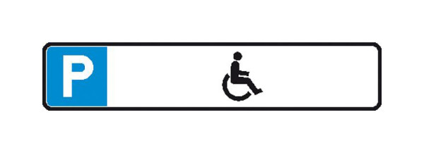 SafetyMarking Parkplatzschild, Symbol: P, Symbol: Rollstuhlfahrer, BxH 43x8 cm, Aluminium, 11.5550