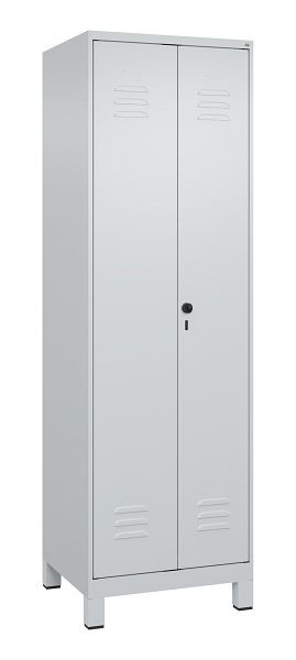 C+P Mehrzweckschrank Classic PLUS, Putzmittel-Spind, Füße, 2 Abteile, 1950x600x500mm, 7035/7035, Drehriegel, 080110-00 S10009