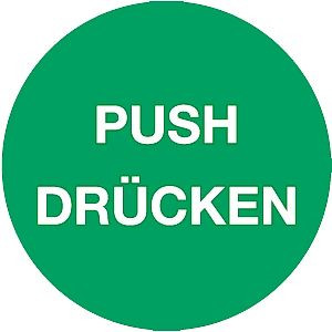 Moedel Piktogramm Push/Drücken, Folie, Ø 50 mm, 52249