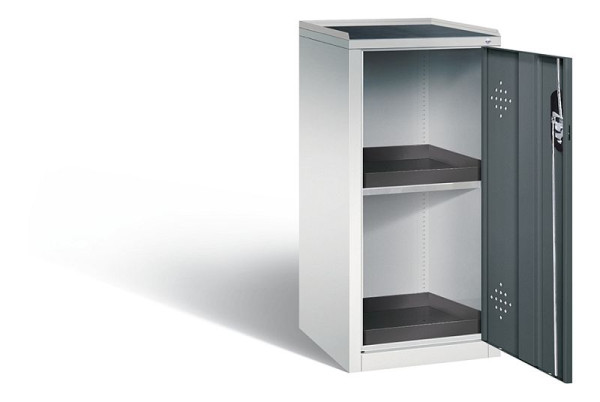 C+P Umweltschrank Acurado, H1000xB502xT500mm, Farbe: Lichtgrau / Anthrazitgrau, Muldengriff, 8721-316 S10049