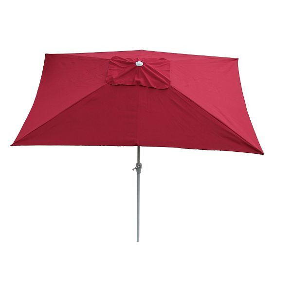 Mendler Sonnenschirm N23, Gartenschirm, 2x3m rechteckig neigbar, Polyester/Alu 4,5kg, bordeaux, 17309