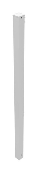 Schake Schutzzaungitter, Standpfosten Endpfosten mit 2 Verbindungslaschen, feuerverzinkt und weiß beschichtet, 418_02B