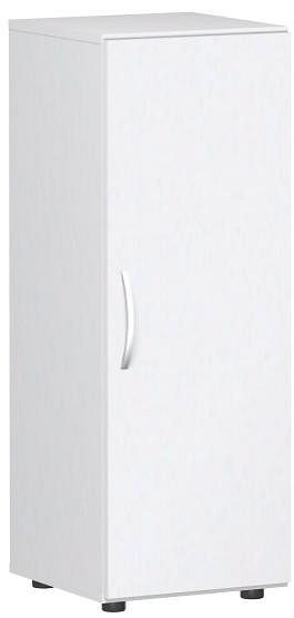 geramöbel Flügeltürenschrank mit Standfüßen, Griff links oder rechts, inkl. Türdämpfer, nicht abschließbar, 400x420x1104, Weiß/Weiß, S-343102-WW