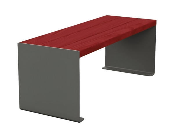 Procity Sitzbank Kube, 1200 mm, Stahl & Holz Ohne Rückenlehne, Mahagoni/Procity Grau, 306390.GPRO.ACAJ
