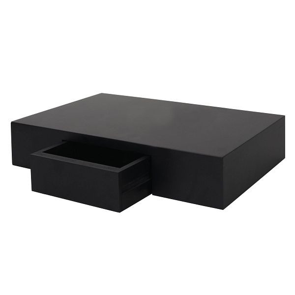 Mendler Wandregal Oise, Regal Hängeregal mit Schublade, 40cm, schwarz, 60987