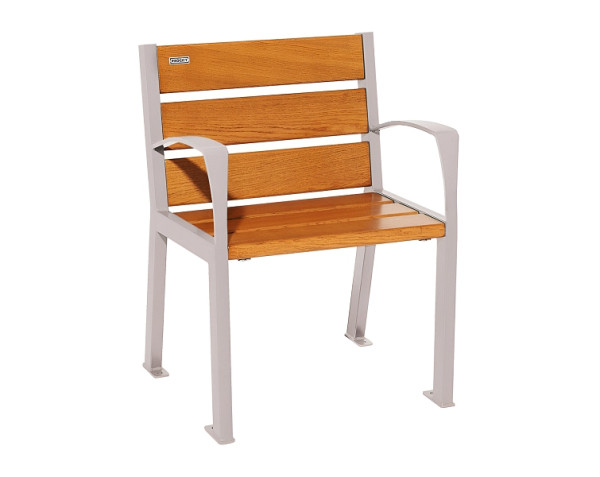 Procity Stuhl Silaos 6 Holzlatten, Mit Armlehne, Holz & Stahl, helle Eiche/RAL 7044, 209610.7044.CHEC