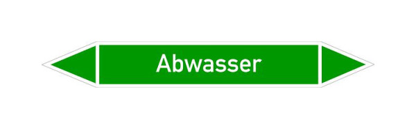 Schilder Klar Rohrleitungskennzeichen Abwasser, 187x26 mm Folie selbstklebend, 101410/61