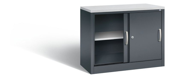 C+P Sideboard mit Schiebetüren Acurado, H720xB1000xT400mm, Farbe: Anthrazitgrau, Bügelgriff, 2 OH, 5725-00 S10094