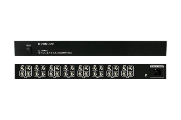 SeeEyes AHD, TVI, CVI, SD/CVBS 8 In 24 Out Multi-Format Signalverteiler, SC-MA8VDA