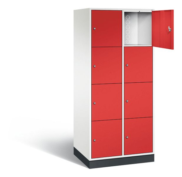 C+P XL-Schließfachschrank Intro, H1950xB820xT590mm, Farbe: Verkehrsweiß / feuerrot, 8470-203 S10073