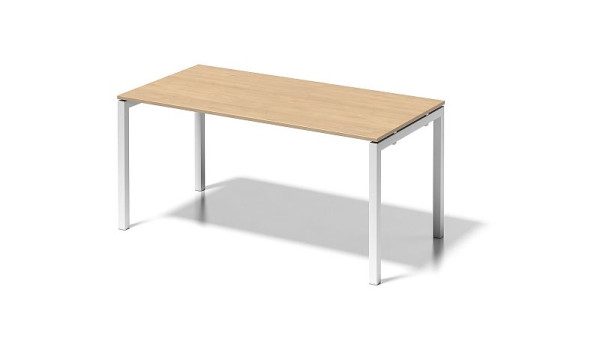 Bisley Cito Schreibtisch, 730 mm höhenfixes U-Gestell, H 19 x B 1600 x T 800 mm, ahorn/verkehrsweiß, DUF1608MP396