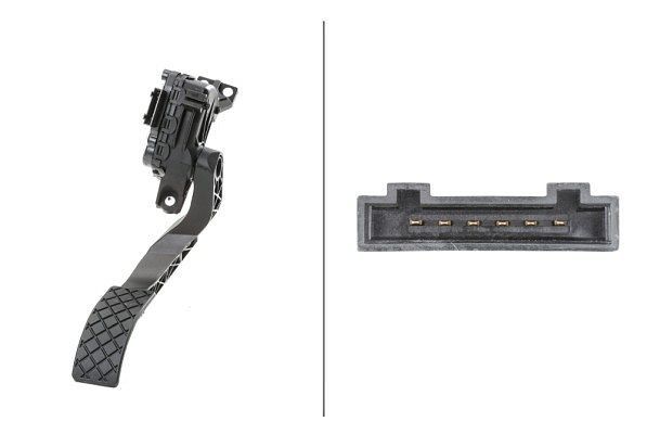 HELLA Sensor, Fahrpedalstellung, für Linkslenker, 6-polig, Schaltgetriebe, 6PV 008 376-711