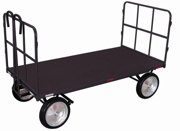 VARIOfit Handpritschenwagen mit 2 Rohrgitterwänden, Außenmaße: 2.065 x 1.015 x 1.340 mm (BxTxH), Radsatz: Vollgummibereifung, zu-42201/AG