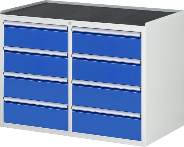 RAU Schubladenschrank Serie 7000, B1145xT650xH825mm, links: Schubladen: 4xH180mm, rechts: Schubladen: 4xH180mm, Metallauflage, 03-LL5.1.1A-MT.11