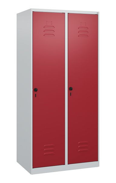 C+P Umkleidespind Classic PLUS mit Mitteltrennwand, 2 Abteile, 1700x800x500mm, 7035/3003, Drehriegel, 0800007-22F S10001