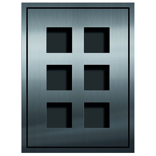 TCS Inputzmontageset aus Frontplatte flächenbündig und UP-Kasten für Serie AMI, für 2x3 AMI-Modul, 1-spaltig, ZAU2069-0030