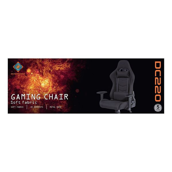 Deltaco Gaming Stuhl Jumbo Canvas Gamer Stuhl + Nackenkissen 110kg, GAM-096-F