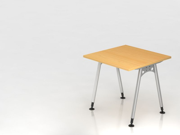 Hammerbacher Schreibtisch A-Fuß 80x80 Buche, Rechteckform, VAS08/6/S