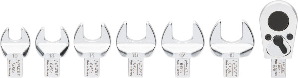 Hazet Einsteck-Werkzeug Satz, Einsteck-Vierkant 9 x 12 mm, Außen-Sechskant Profil, Vierkant massiv 10 mm (3/8 Zoll), Anzahl Werkzeuge: 7, 6450C/7