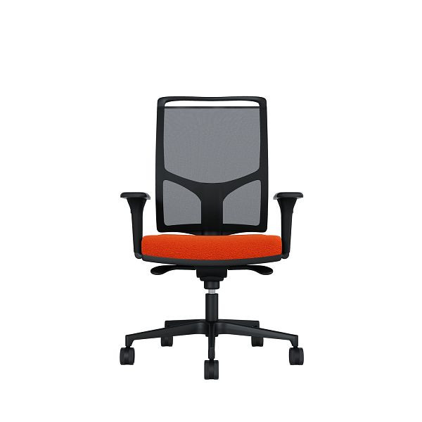 Bisley Bürodrehstuhl Zed, Schwarzes Kunststoff, Höhenverstellbare Armlehnen, Fußkreuz und Armlehnen aus Kunststoff, NE0120 pfirsich, ZEDKSLSNE0120