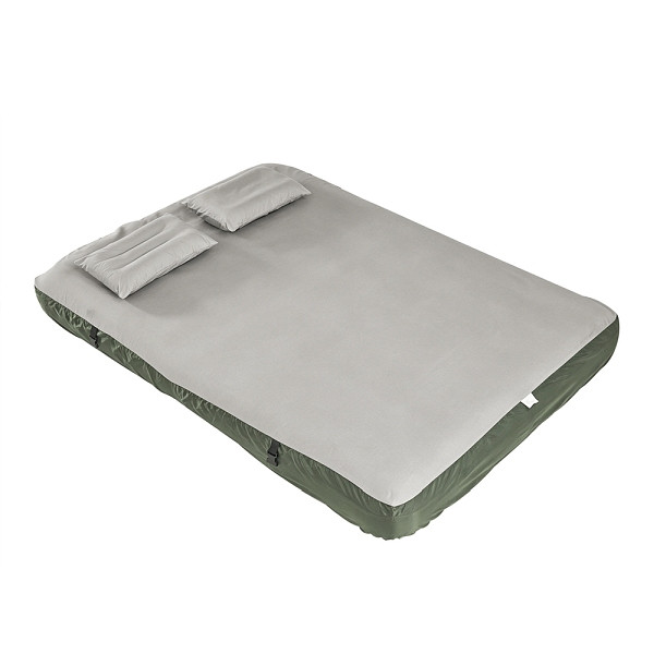 SoBuy Sonnenliege Grau mit integrierten Kissen, Luftmatratze mit Ventil und Befestigung, aus PES, 191×137×22 cm, OGS32-II-L-GR-P01