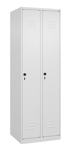C+P Umkleidespind Classic PLUS, 2 Abteile, 1850x600x500mm, 9016/9016, Drehriegel, 080000-20 S10012