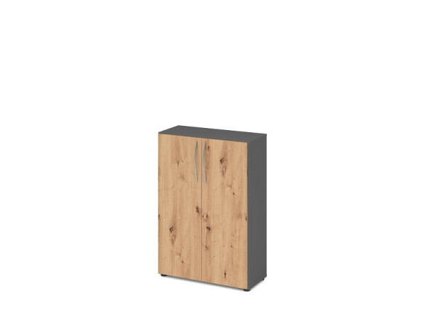 Hammerbacher Schrank 3OH 34, 6cm tief BM Graphit/Asteiche, V4550/G/R/BM