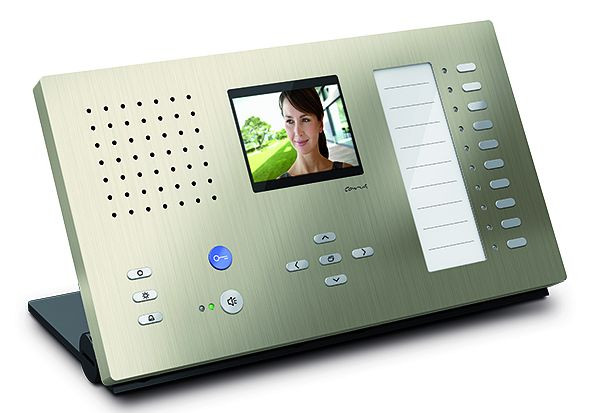 TCS Video Innenstation zum Freisprechen Serie Carus ADAPTO + 10 Tasten, Tischgerät champagner, CAI2210-0152