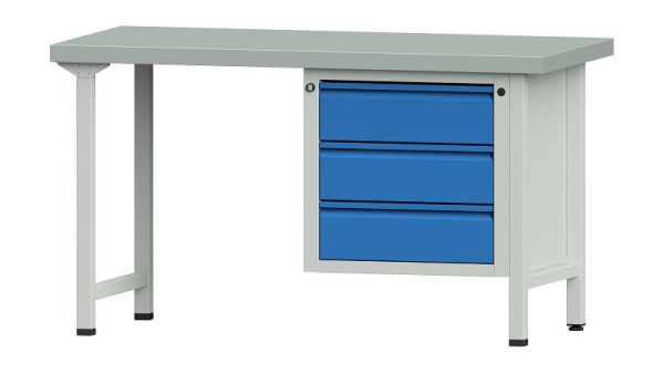 ANKE Werkbänke Kombiwerkbank, Modell 706 E, 1500 x 700 x 850 mm, RAL 7035/5012, ZBP 50 mm, 510.523