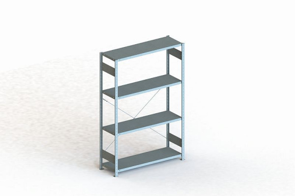 Meta Steckregal Meta CLIP 150 S3 Grundfeld, Höhe: 2000mm, Länge: 1300mm, Tiefe: 400mm, Bodenanzahl: 4, verzinkt, 9900004454