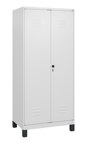 C+P Umkleidespind Classic PLUS, Doppel-Spind, Füße, 2 Abteile, 1800x800x500mm, 9016/9016, Drehriegel, 0800127-22P S10014