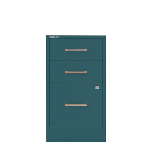 Bisley Home Filer, 2 Universal-, 1 HR-Schublade, Eichengriff, 653 ozeanblau, PFA3OH653