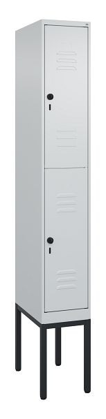 C+P Doppelstöckiger Spind Classic PLUS, Gestell, 2120x300x500mm, 7035/7035, Drehriegel, 0803307-10 S10009