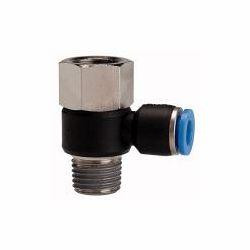 Riegler L-Steckverschraubung, drehbar, Innen- und Außengewinde konisch, mit Gewindebeschichtung, 109455