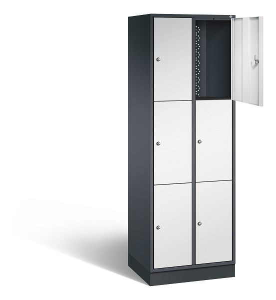 C+P Schließfachschrank Intro, H1950xB620xT490mm, Farbe: Schwarzgrau / Lichtgrau, 8370-201 S10076