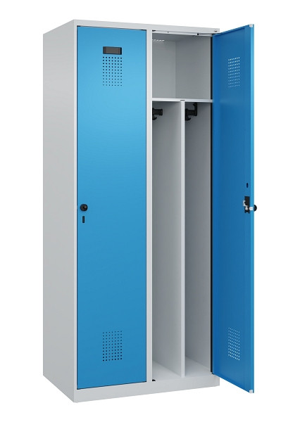 C+P Spind Evolo PLUS, 2 Abteile, 1850x800x500mm, 7035/5012, Verschluss Drehriegel, 049000-22F S10007