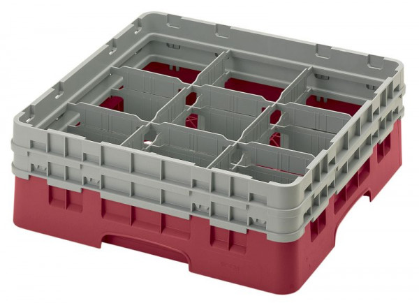 Cambro Spülkorb mit 9 Fächer Camrack® 13,2 cm Preiselbeere, 9S434416