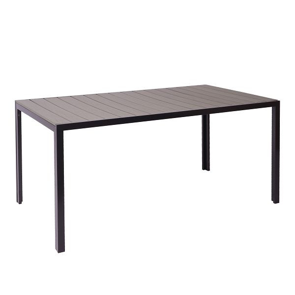 Mendler Gartentisch HWC-F90, Tisch Bistrotisch, WPC-Tischplatte 160x90cm, grau, 77069