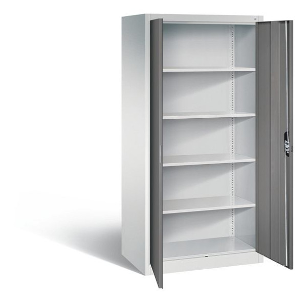 C+P Büroschrank Acurado, H1950xB930xT600mm, Farbe: Lichtgrau / Vulkangrau, Muldengriff, 5 OH, 9290-000 S10570