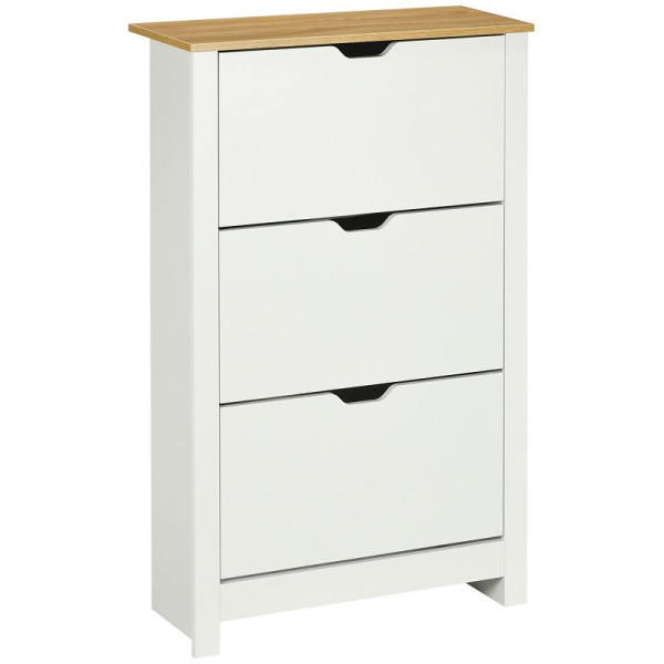 HOMCOM Schuhschrank Schuhregal Schuhaufbewahrung, 3 Fächer, 18 Paar Schuhe, 72 x 26 x 112 cm, 837-062V91WT