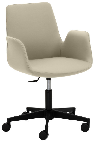 Mayer Sitzmöbel Sessel, Mit Kunststoff-Fußkreuz (ø 61 cm) schwarz, taupe, 2010_03_30484