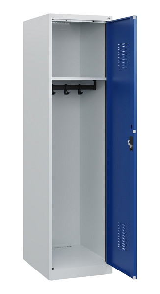 C+P Spind Evolo PLUS, 1 Abteil, 1530x400x500mm, 7035/5010, Zylinderschloss, 0490005-12 S10029